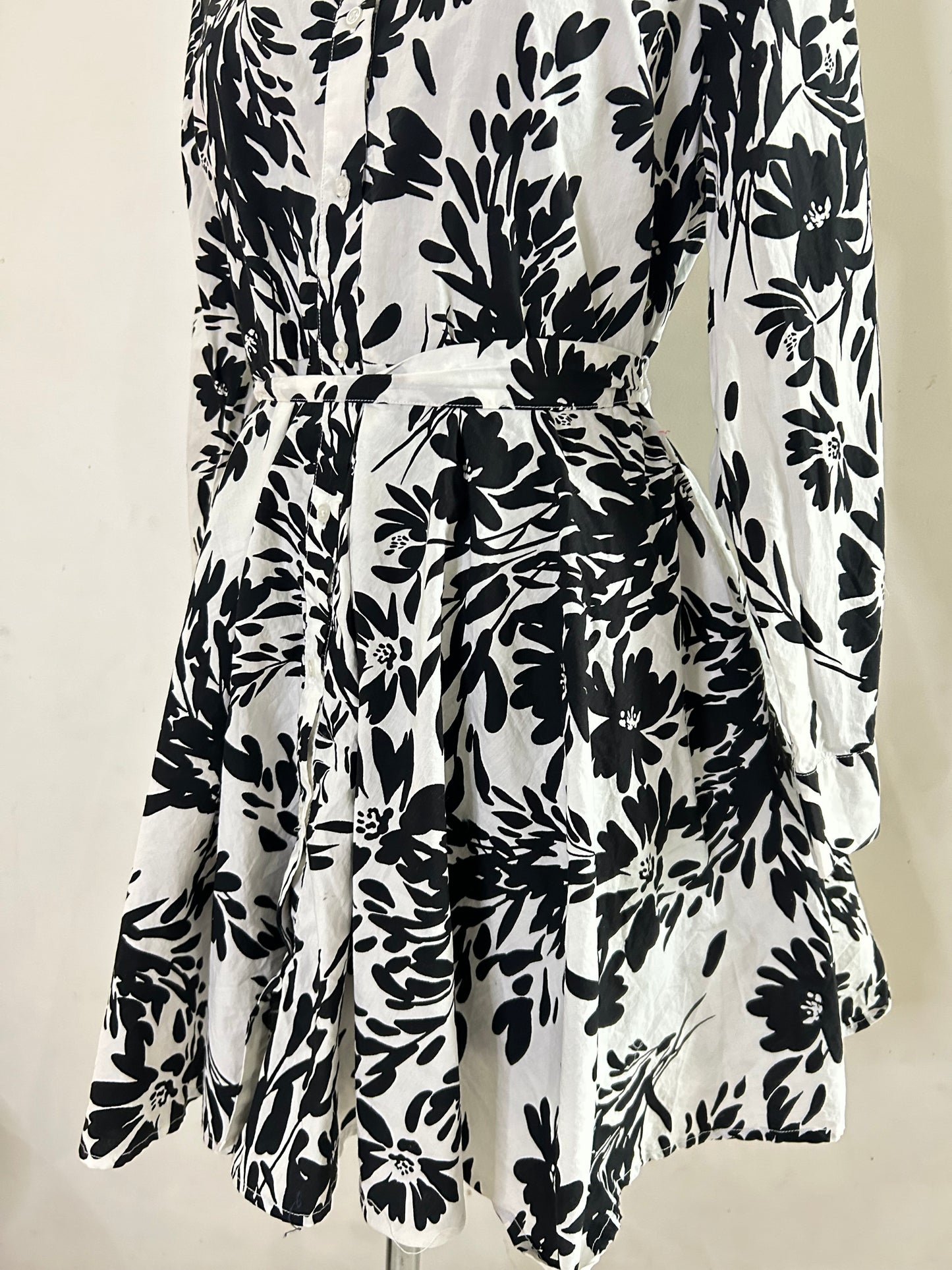 Cotton Shirt Dress with Pocket