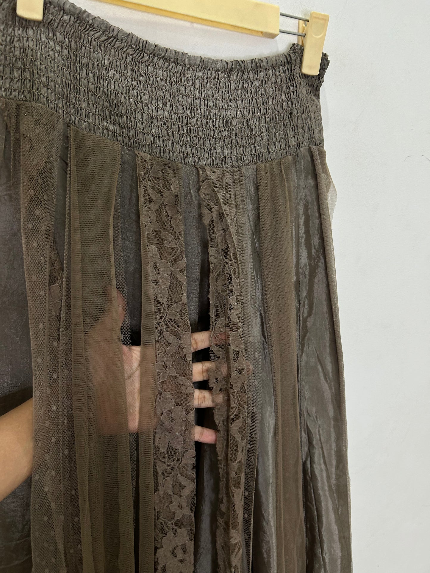 Vintage Olive Lace Skirt