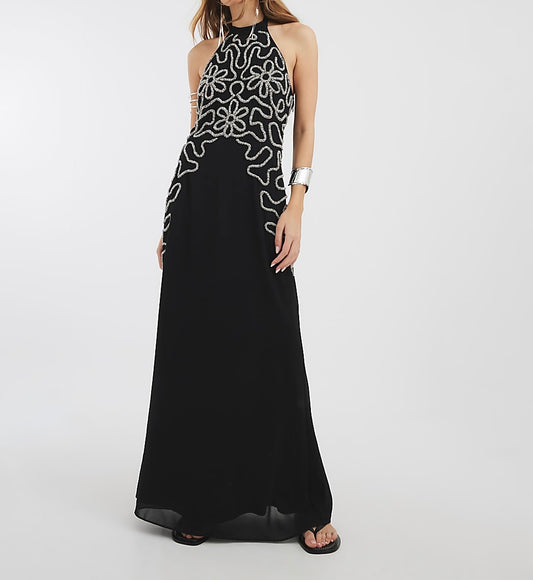 Embellished Halterneck Dress