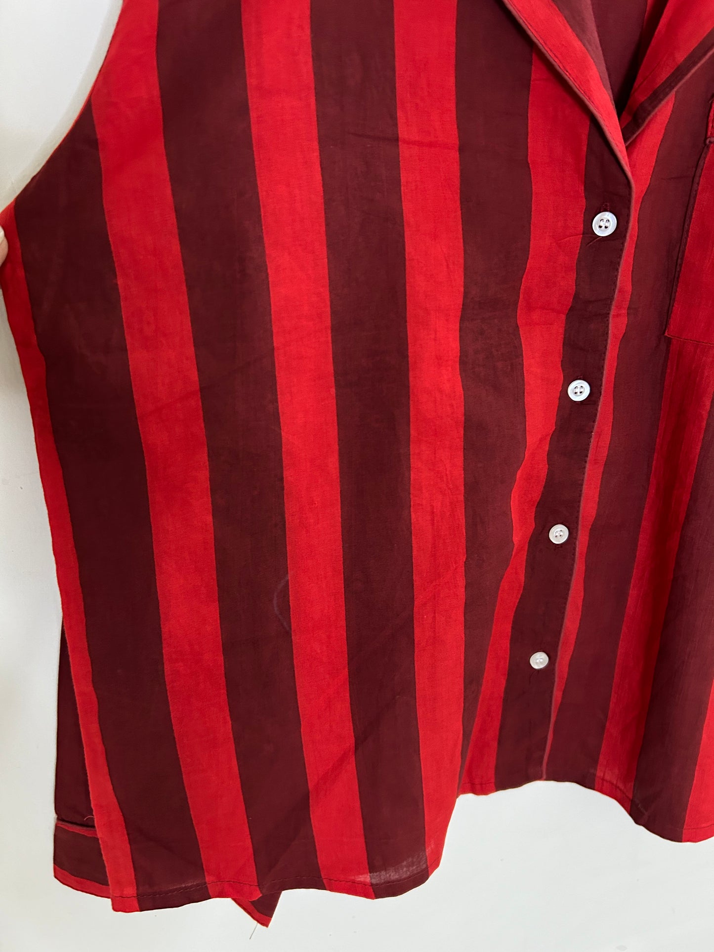 Red Striped Cotton Co-Ord Set (Have Pockets)