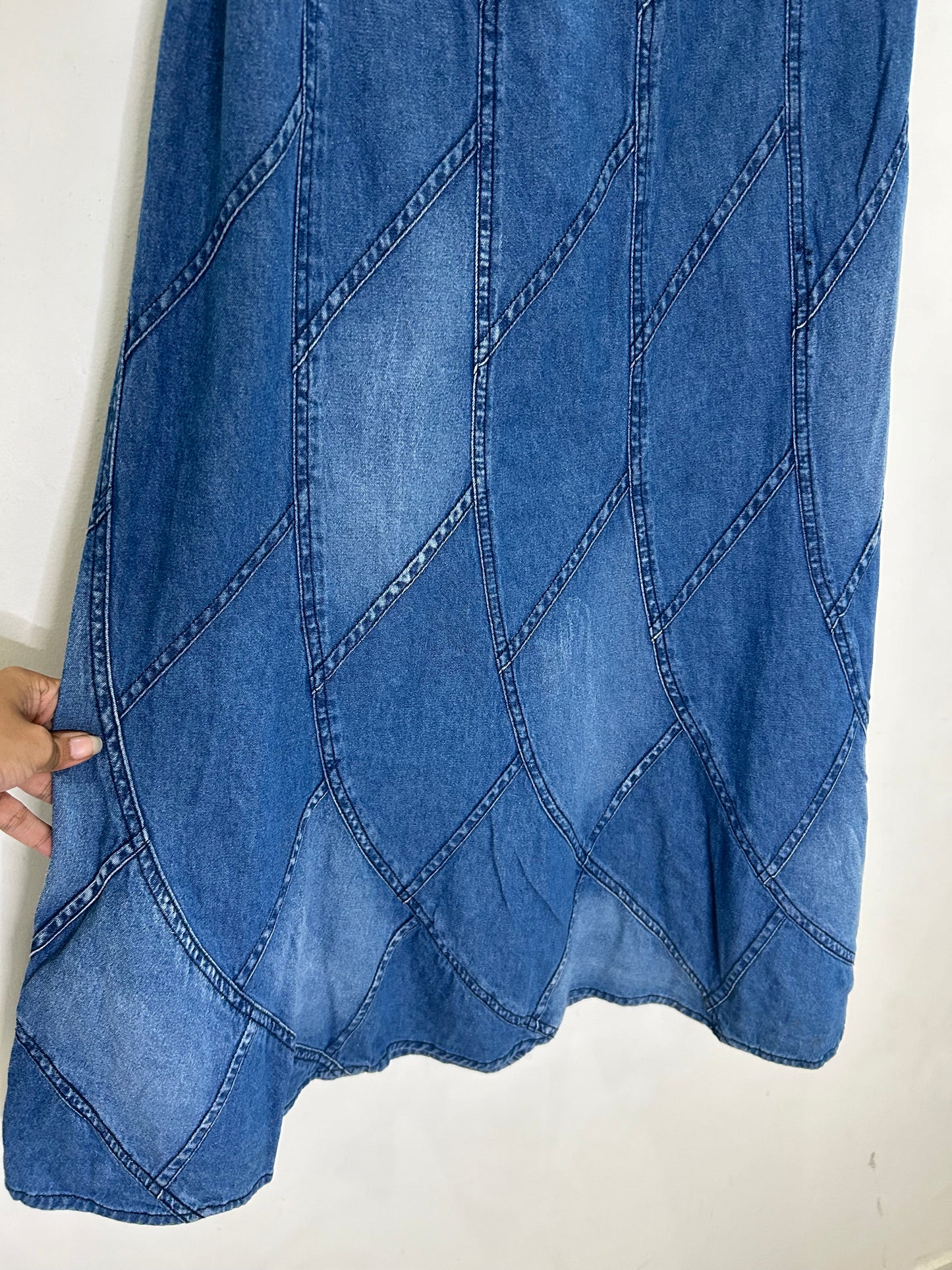Denim Zig zag Skirt
