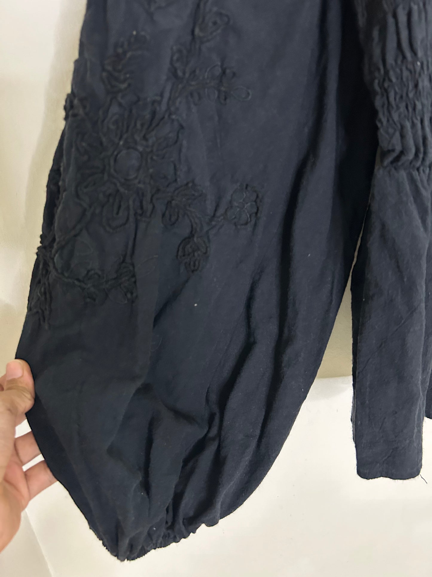 Embroidered Smoked Top: Bust-34” TO 46”