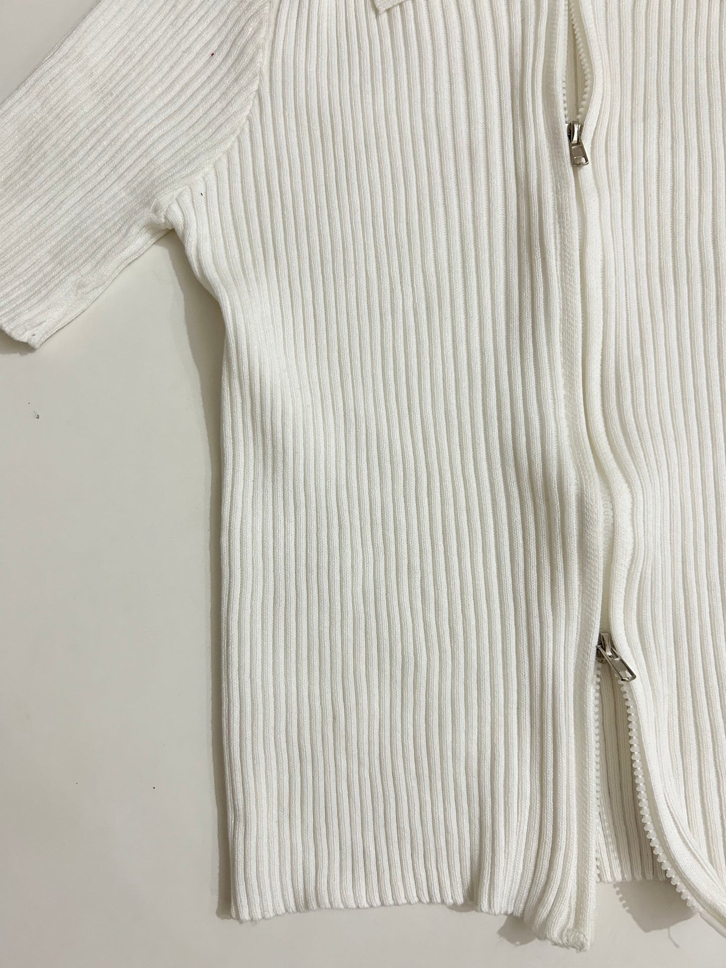 Double Zip White Top