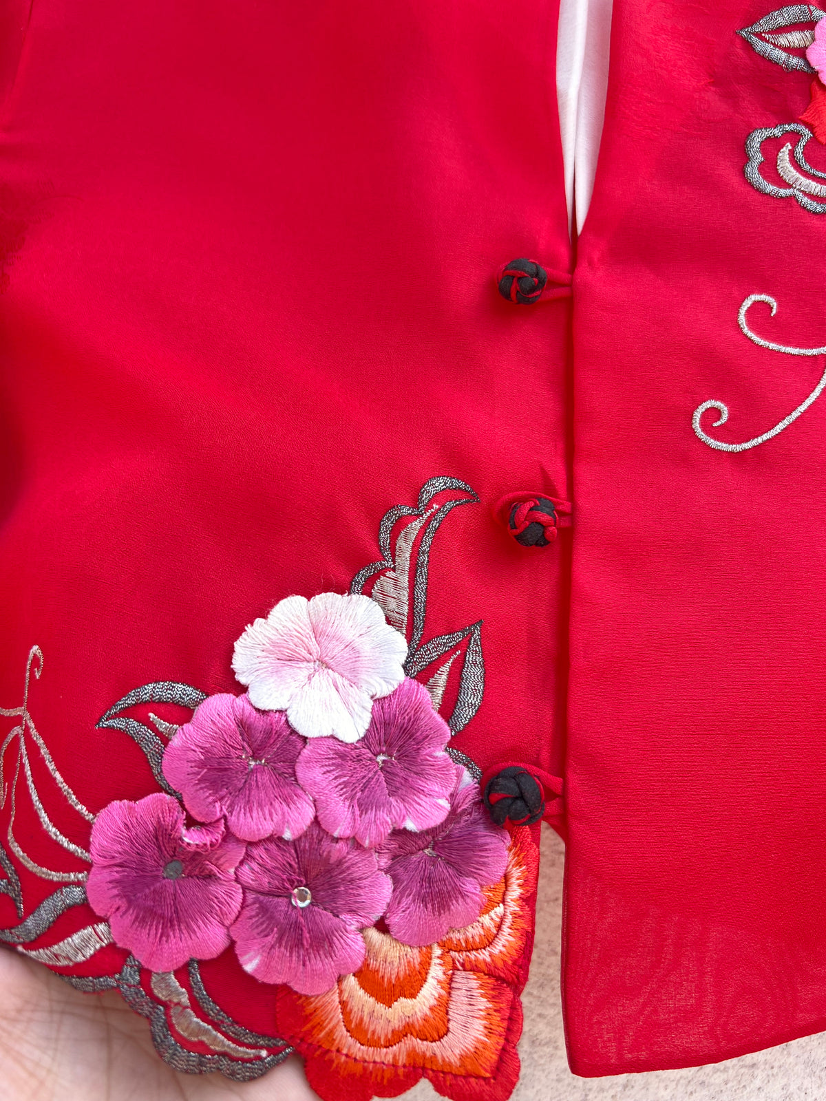 Red Floral Jacket: 32”