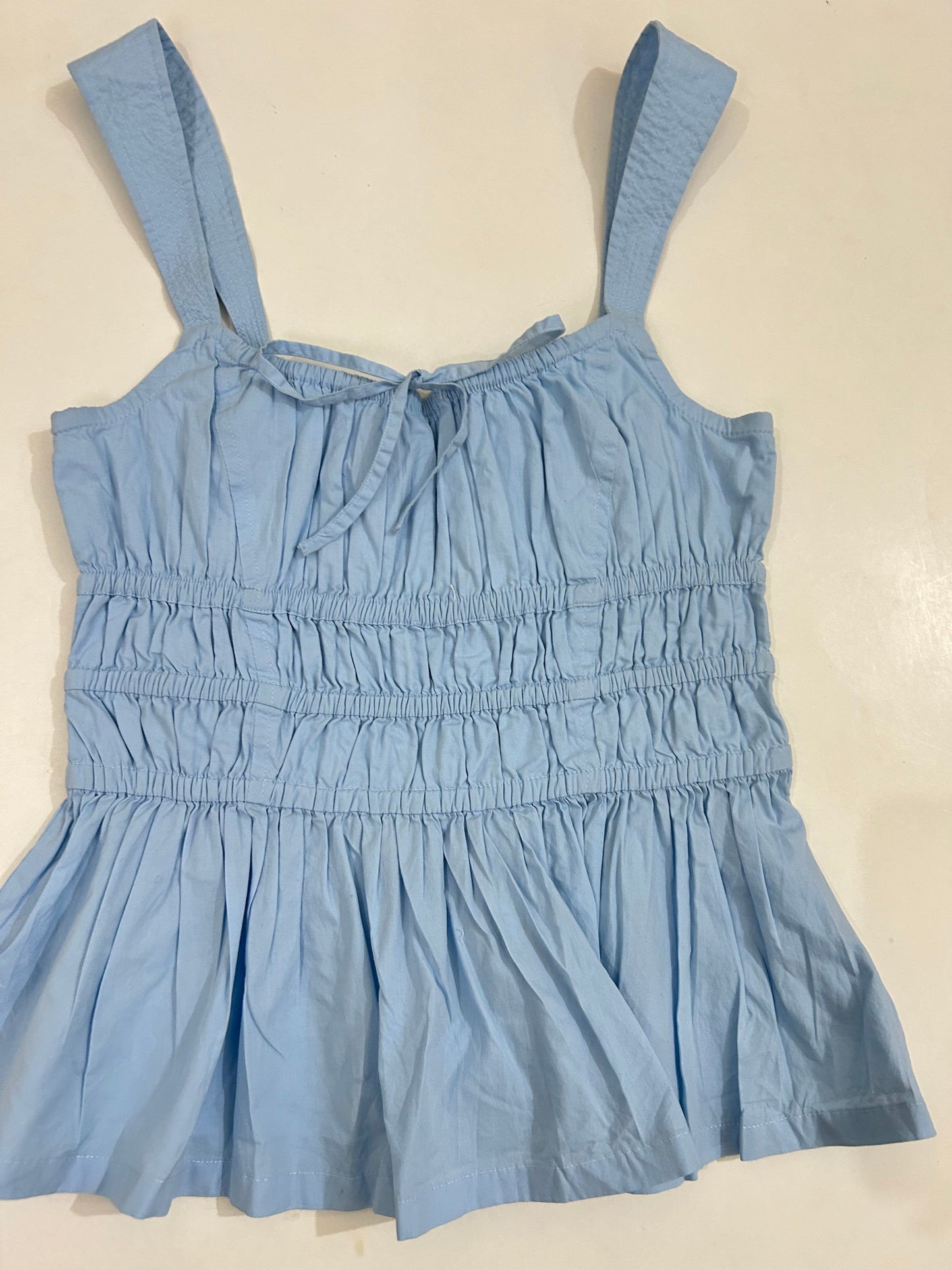 Ruched Blue Top