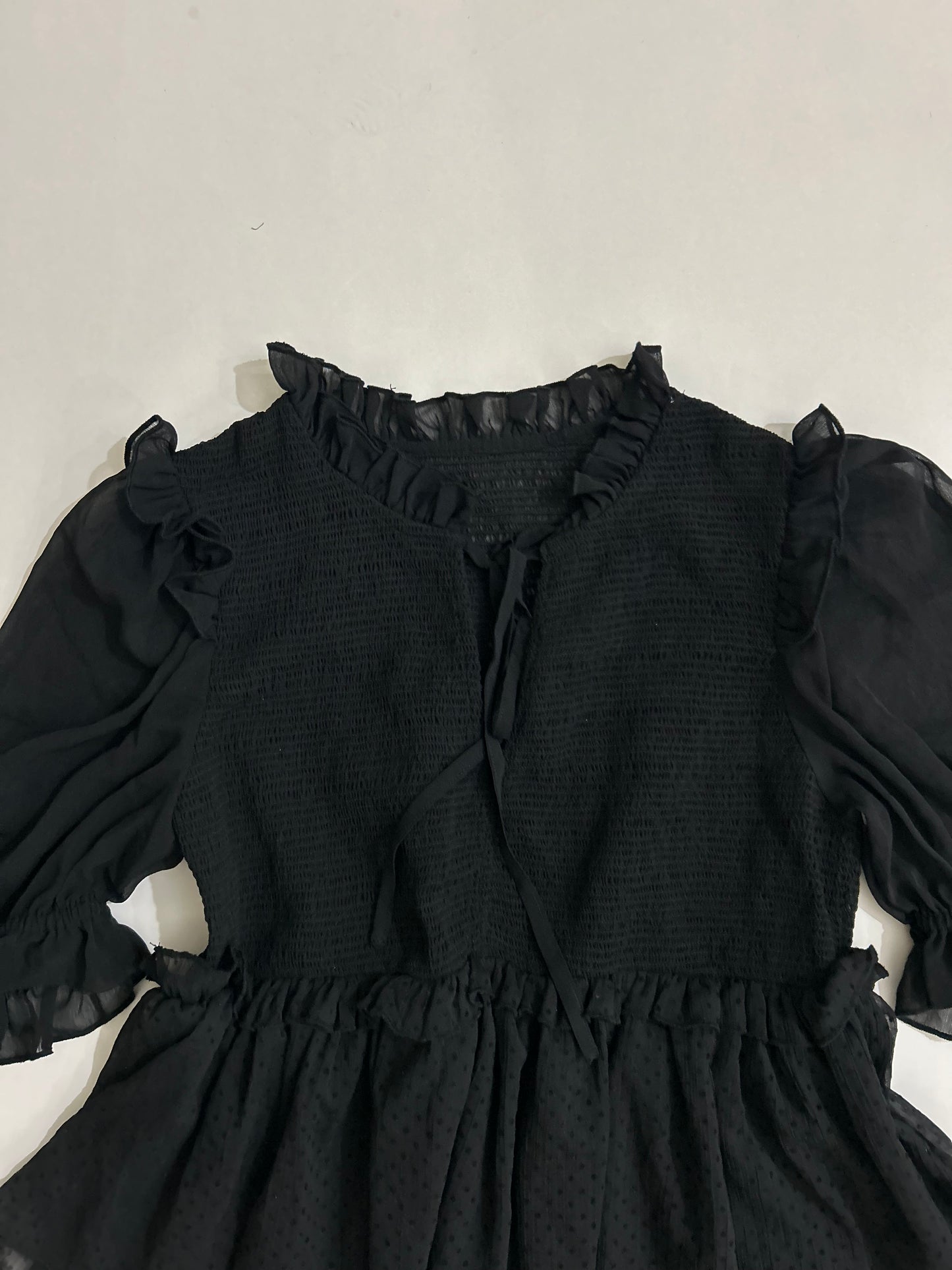 Black Puff Sleeves Top