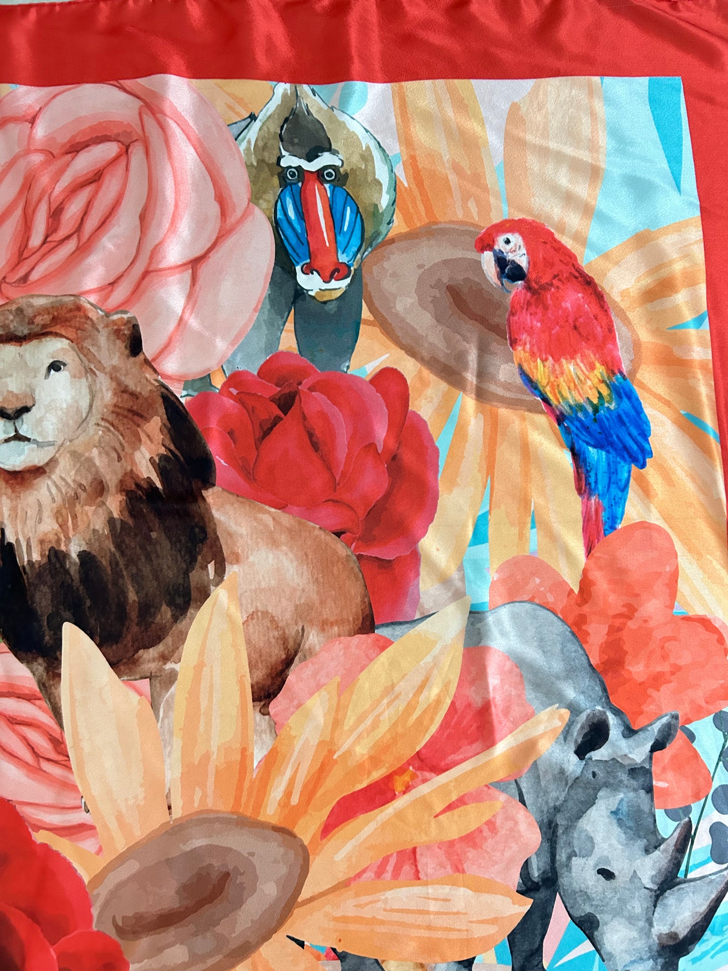 Animal Print Scarf: 39” x 41”