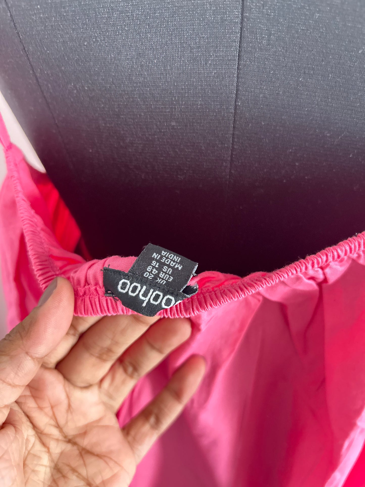 Boohoo Cotton Poplin Strappy Maxi Dress in pink