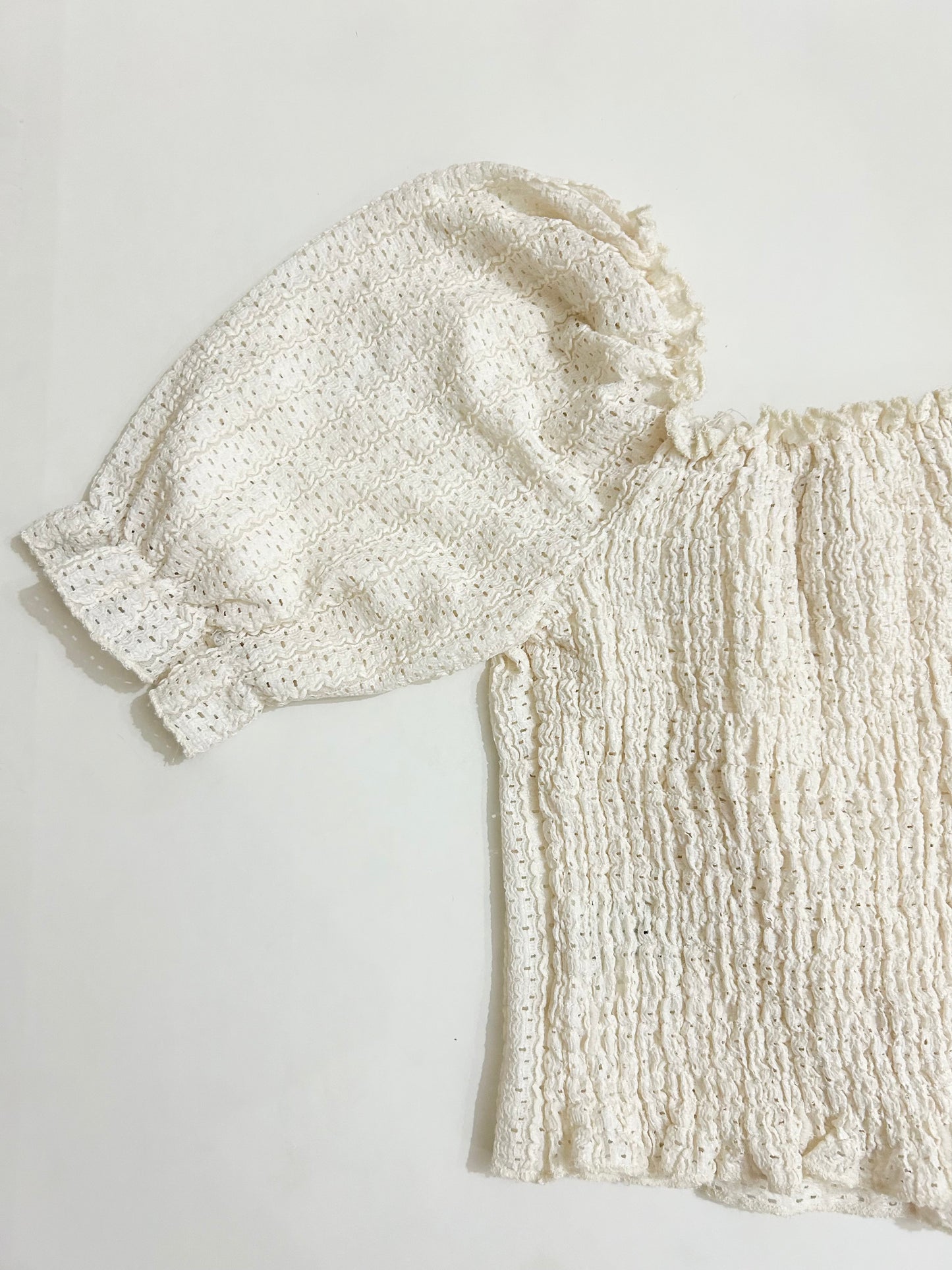 Puff Sleeves White Top