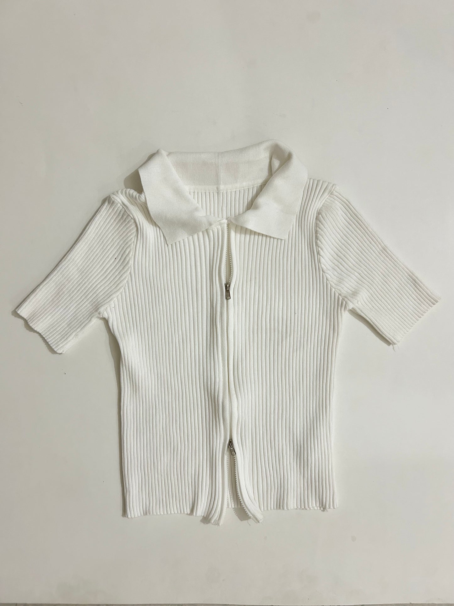 Double Zip White Top