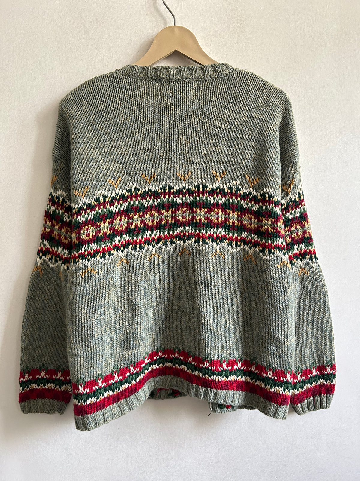 Vintage Christmas Teddy Bear Cardigan