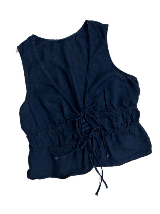 Front Knot Navy Blue Top