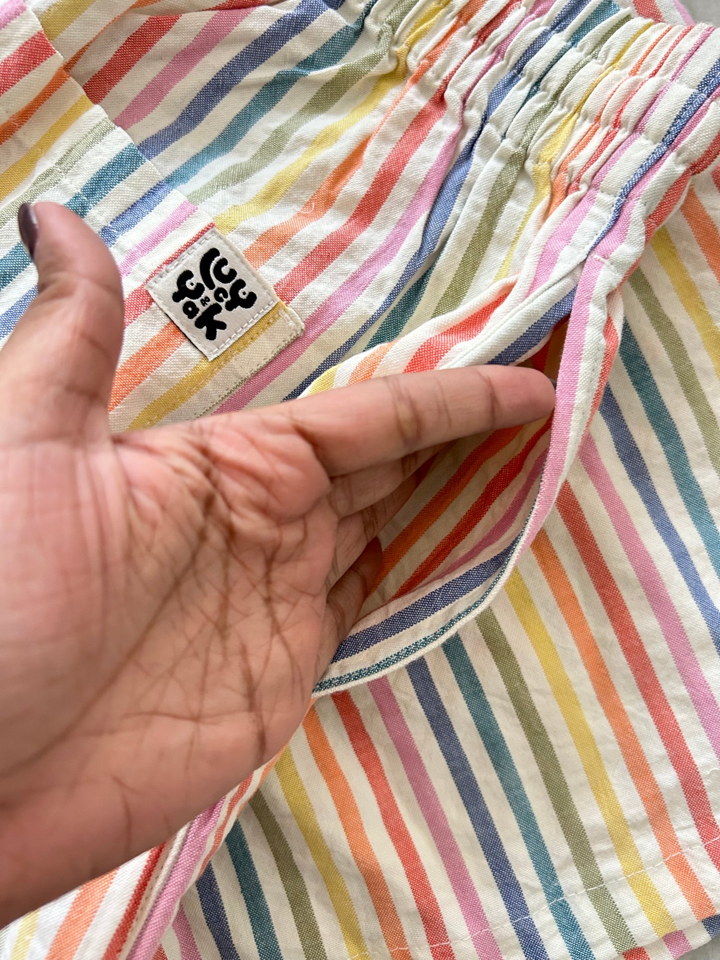 LUCY & YAK Rainbow Stripes Shorts