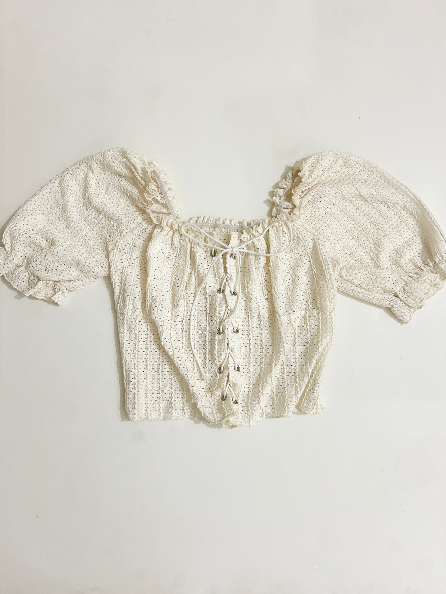 Puff Sleeves White Top