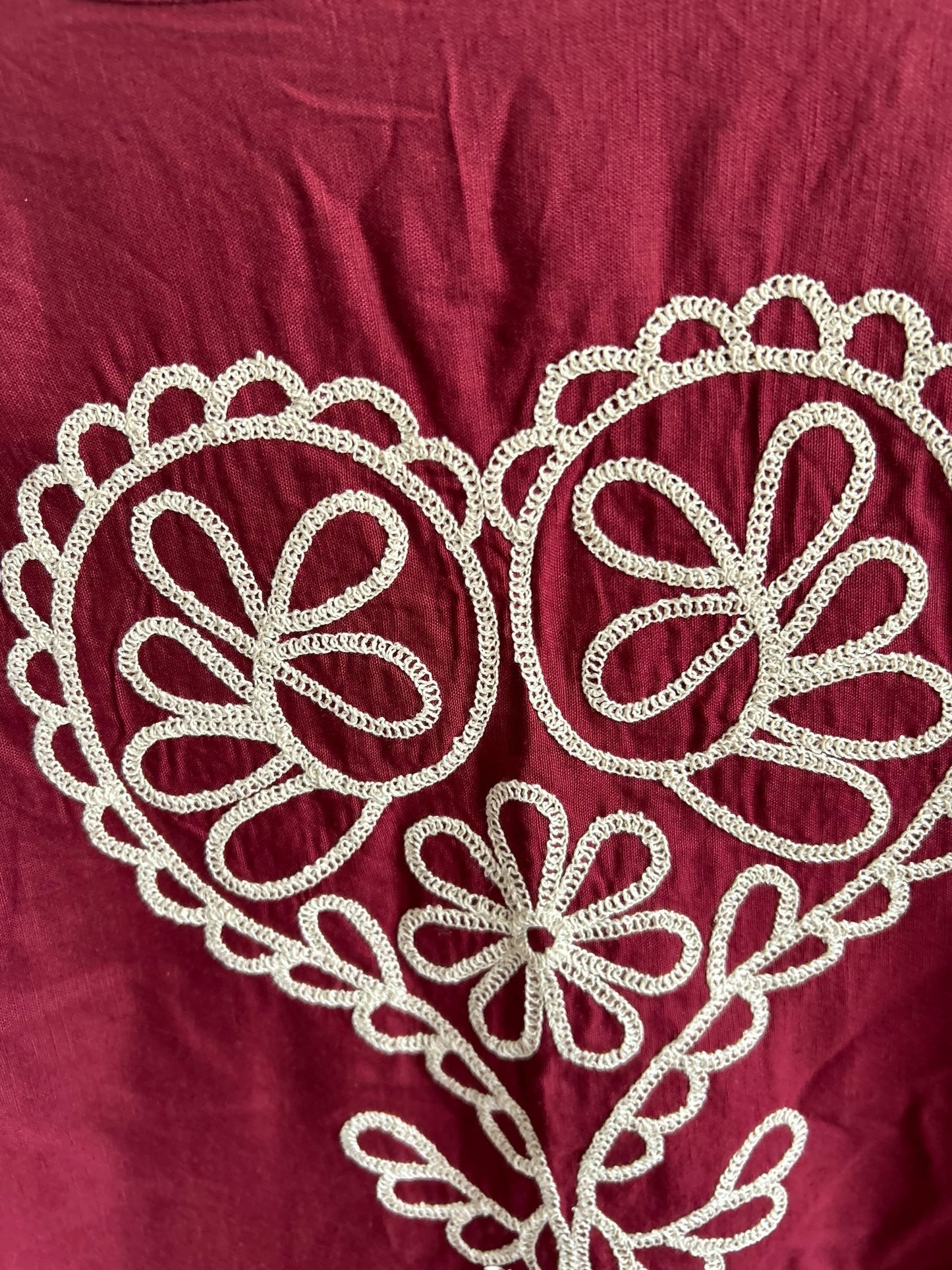 Cotton Embroidered Knot Top
