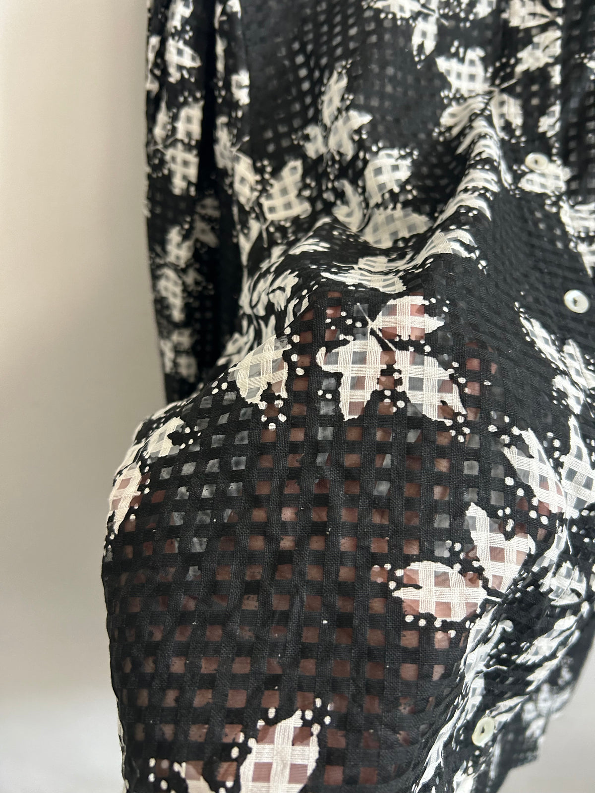 Mesh Floral Shirt: 46”
