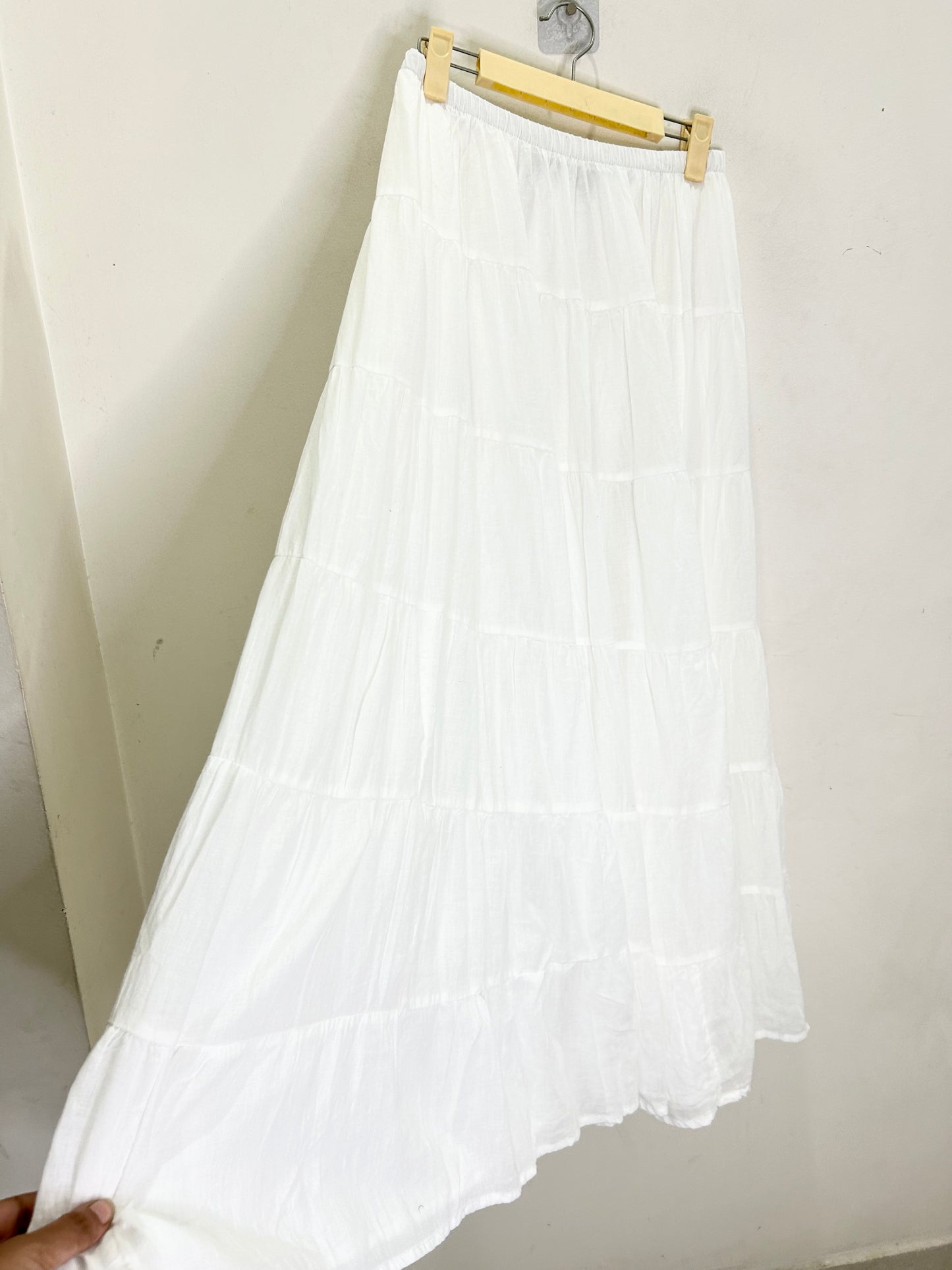 White Solid Skirt (with lining)