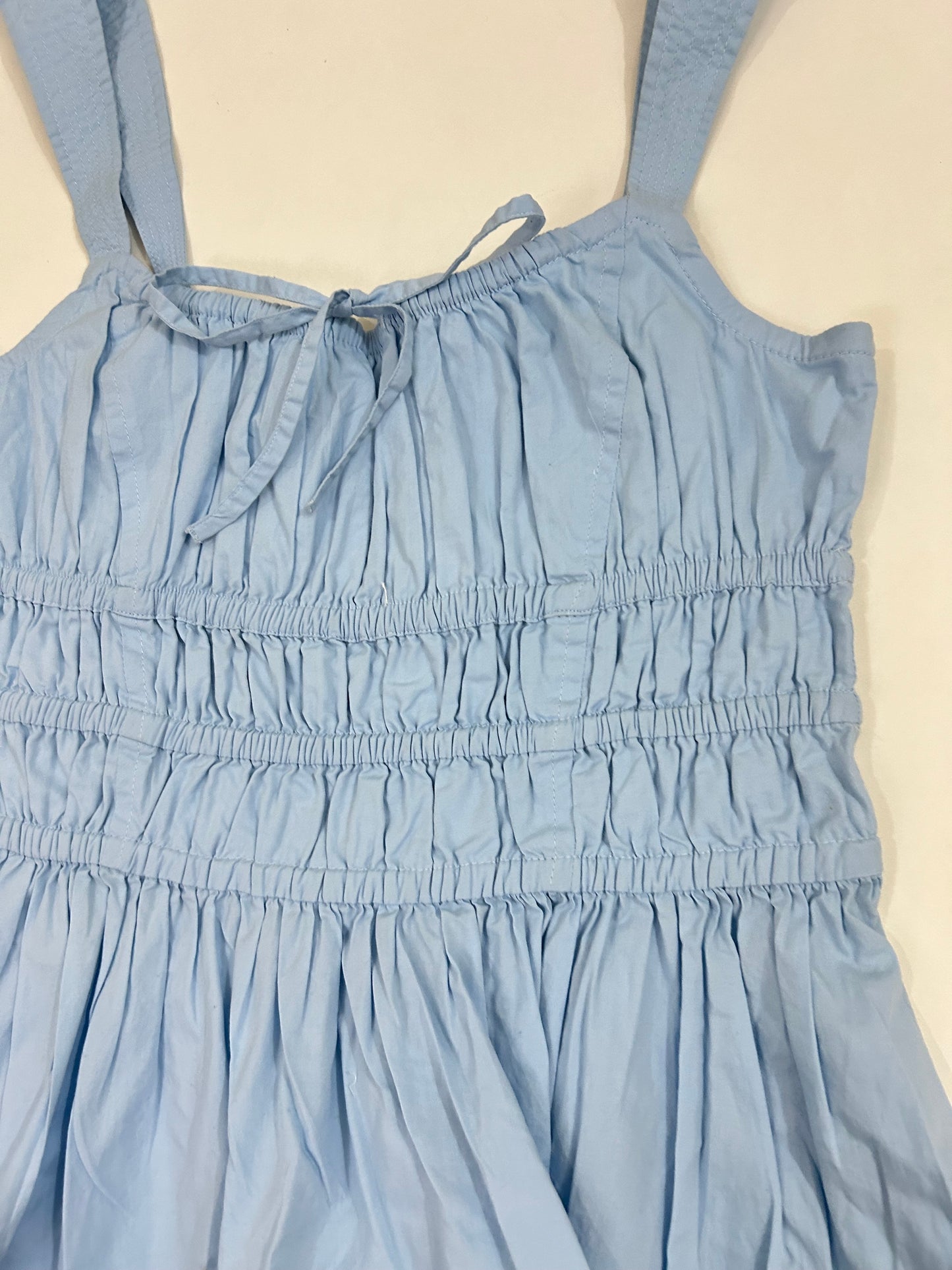 Ruched Blue Top