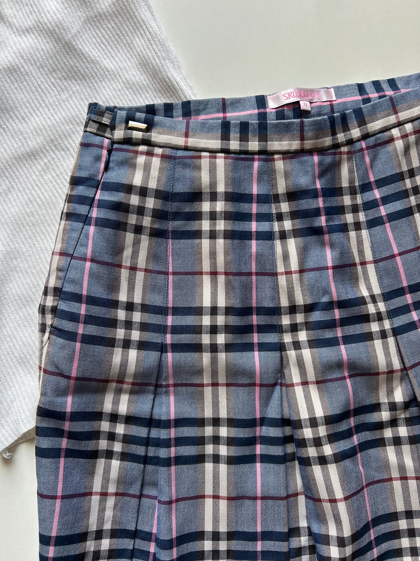 Blue Checkered Waist 30