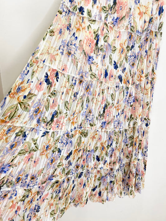 Floral Pleated Skirt