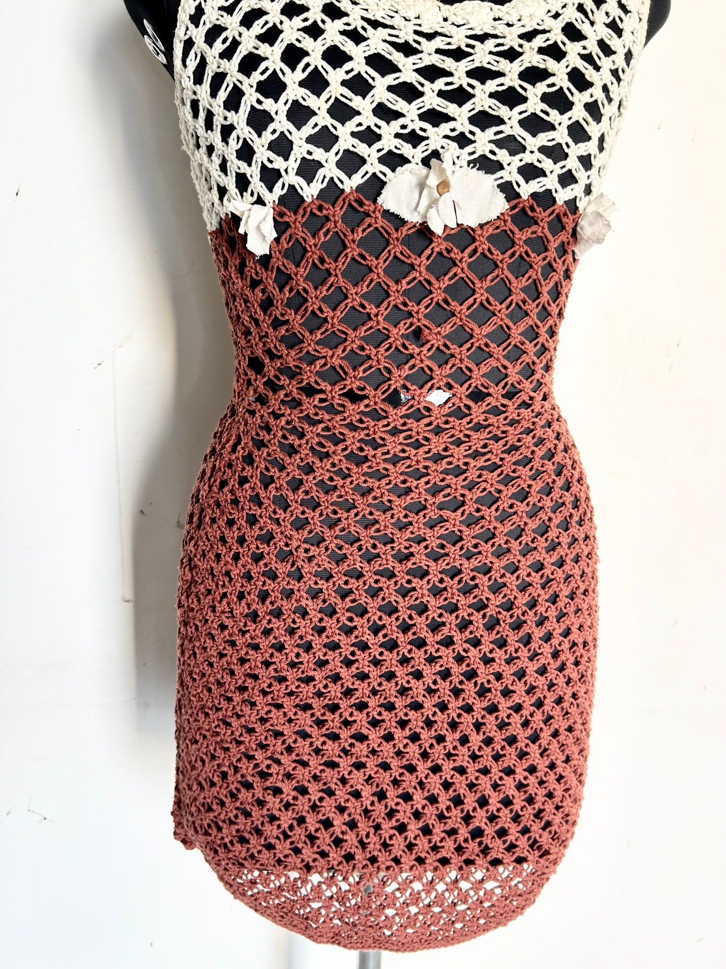 Brown Crochet Dress