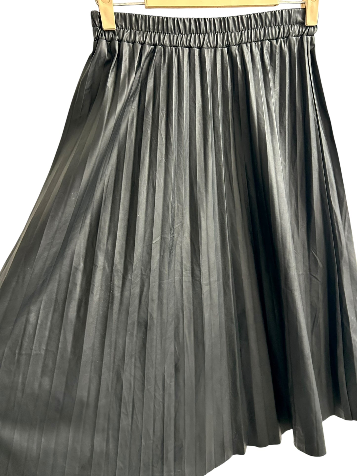 Pleated Leather Skirt