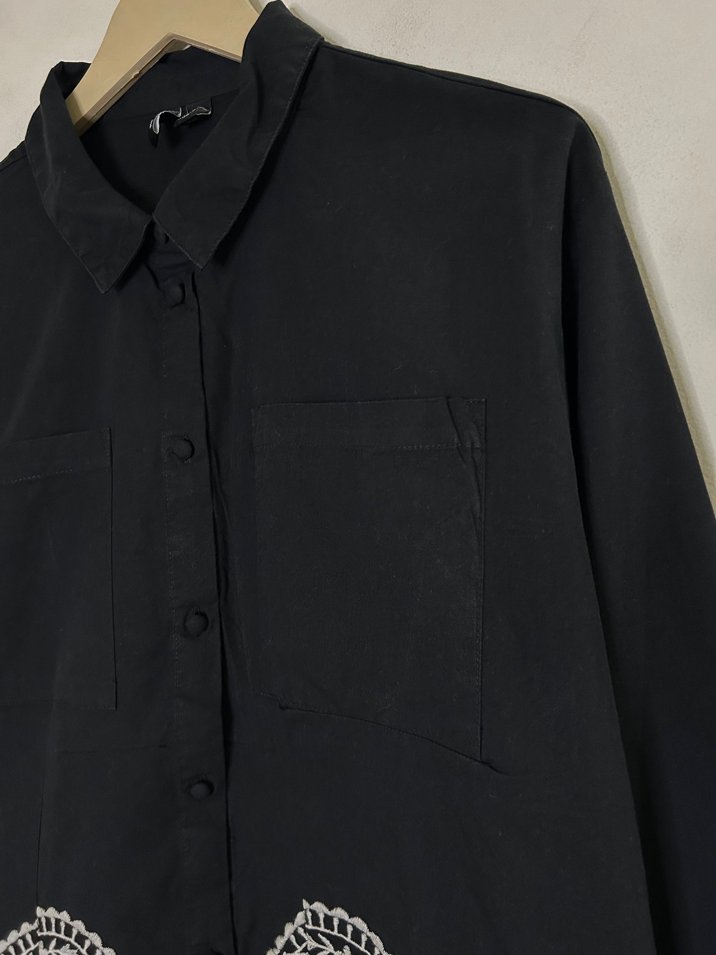 Embroidered Cotton Shirt: L