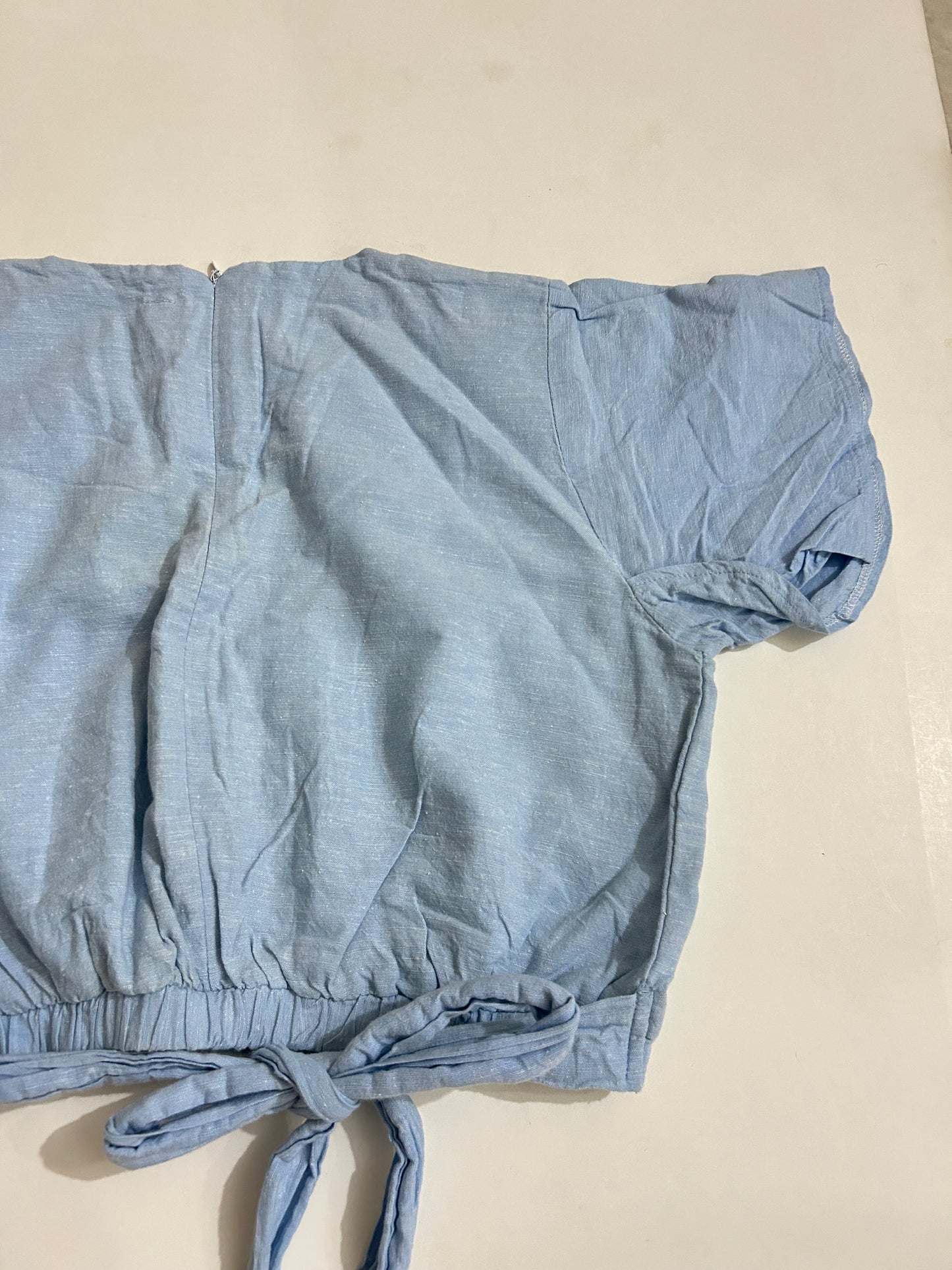 Blue Wrap Top
