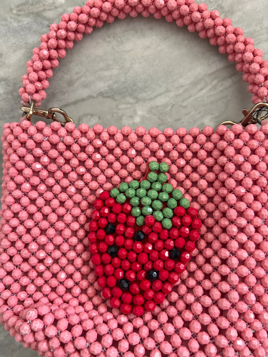 Strawberry Beaded Bag