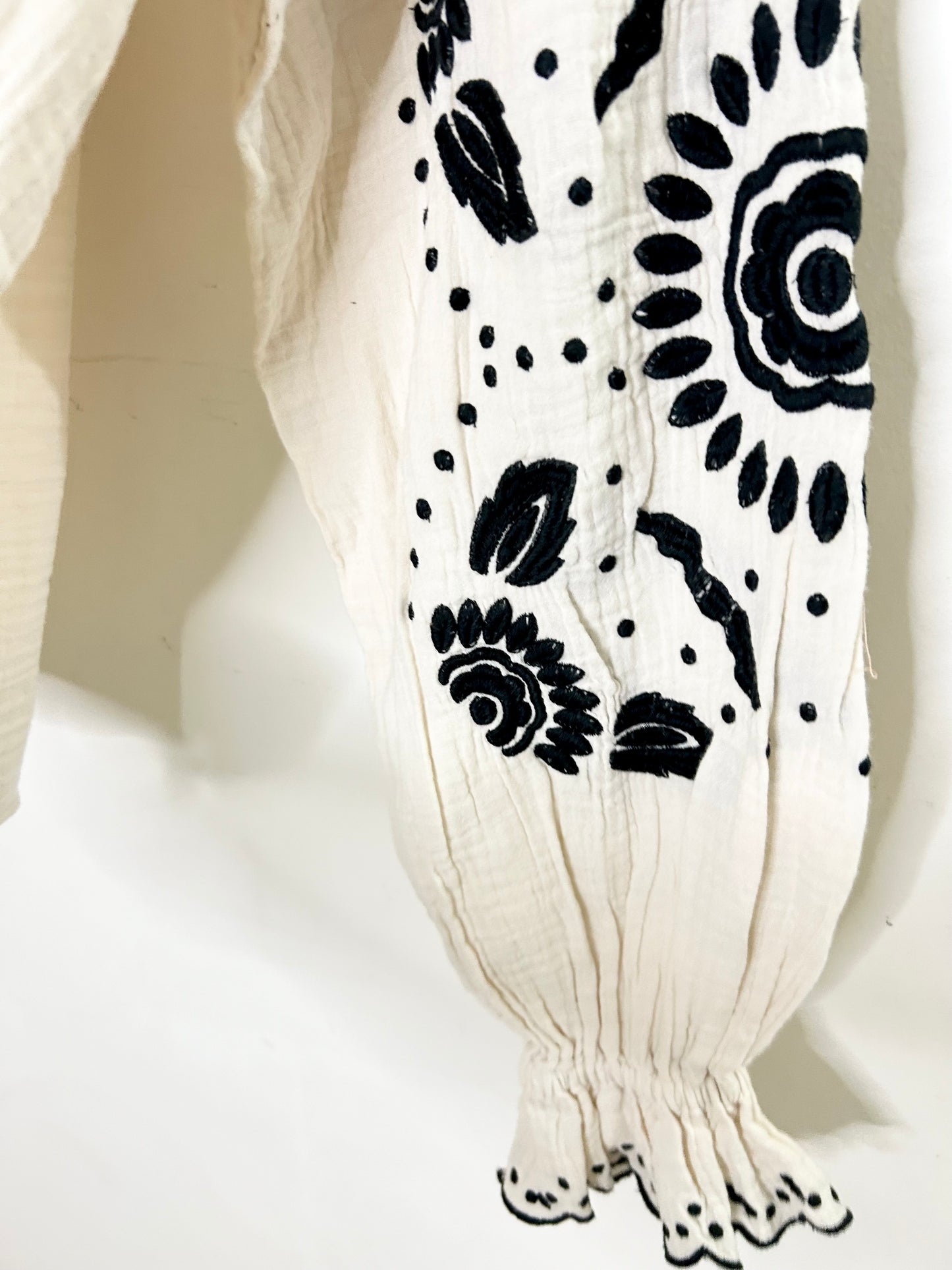 Embroidered Cotton Shirt: Chest- 42”