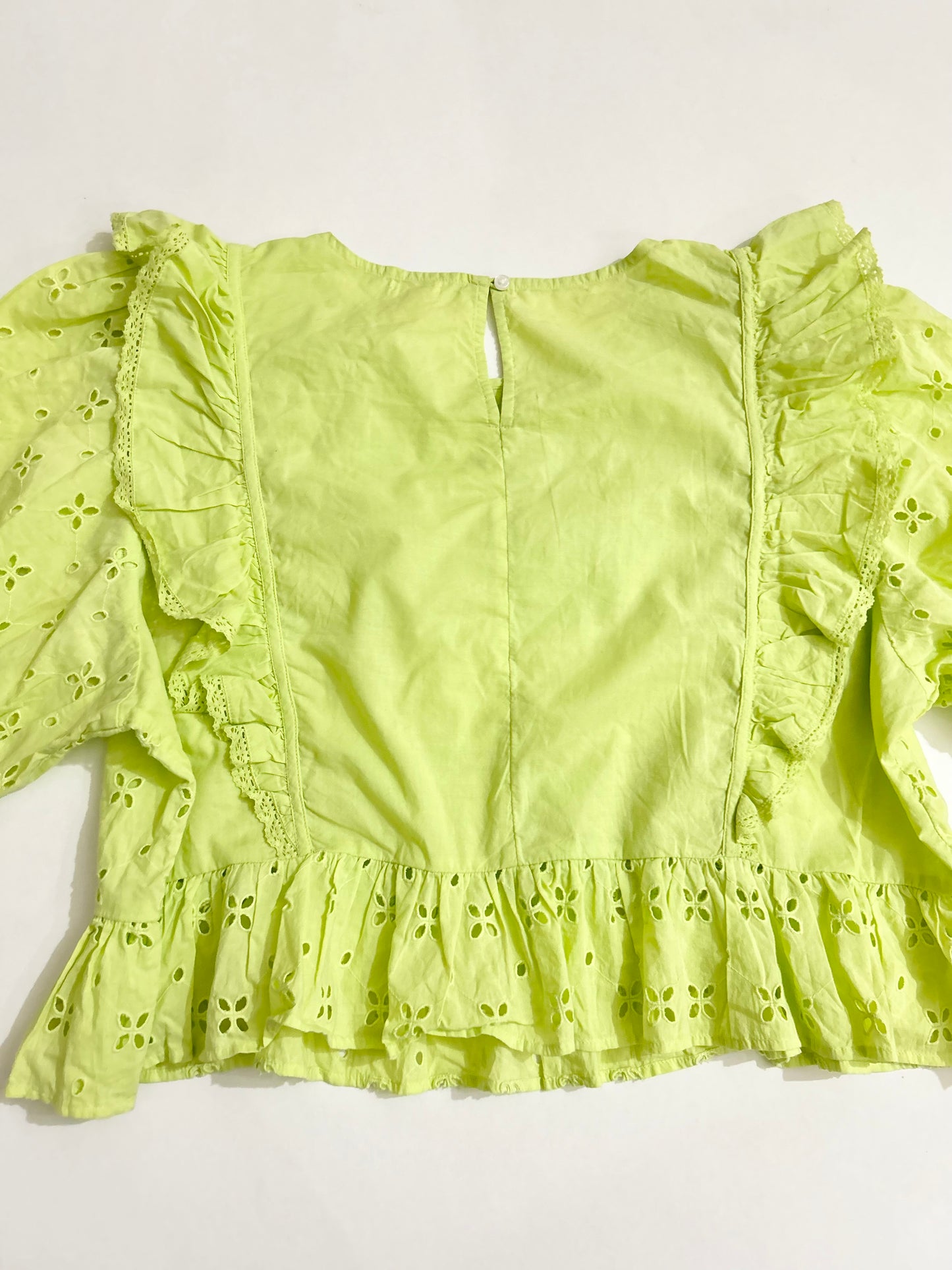 Neon Ruffle Cotton Top
