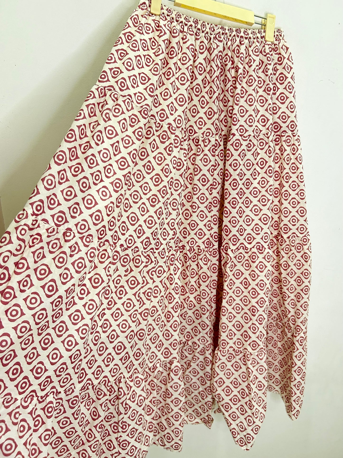 Indo-Western Pink Patterned Skirt