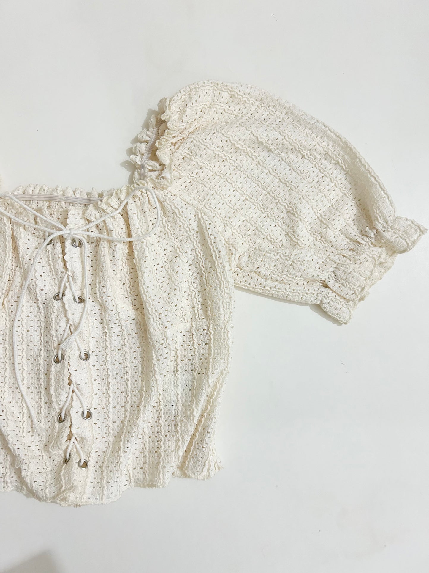 Puff Sleeves White Top