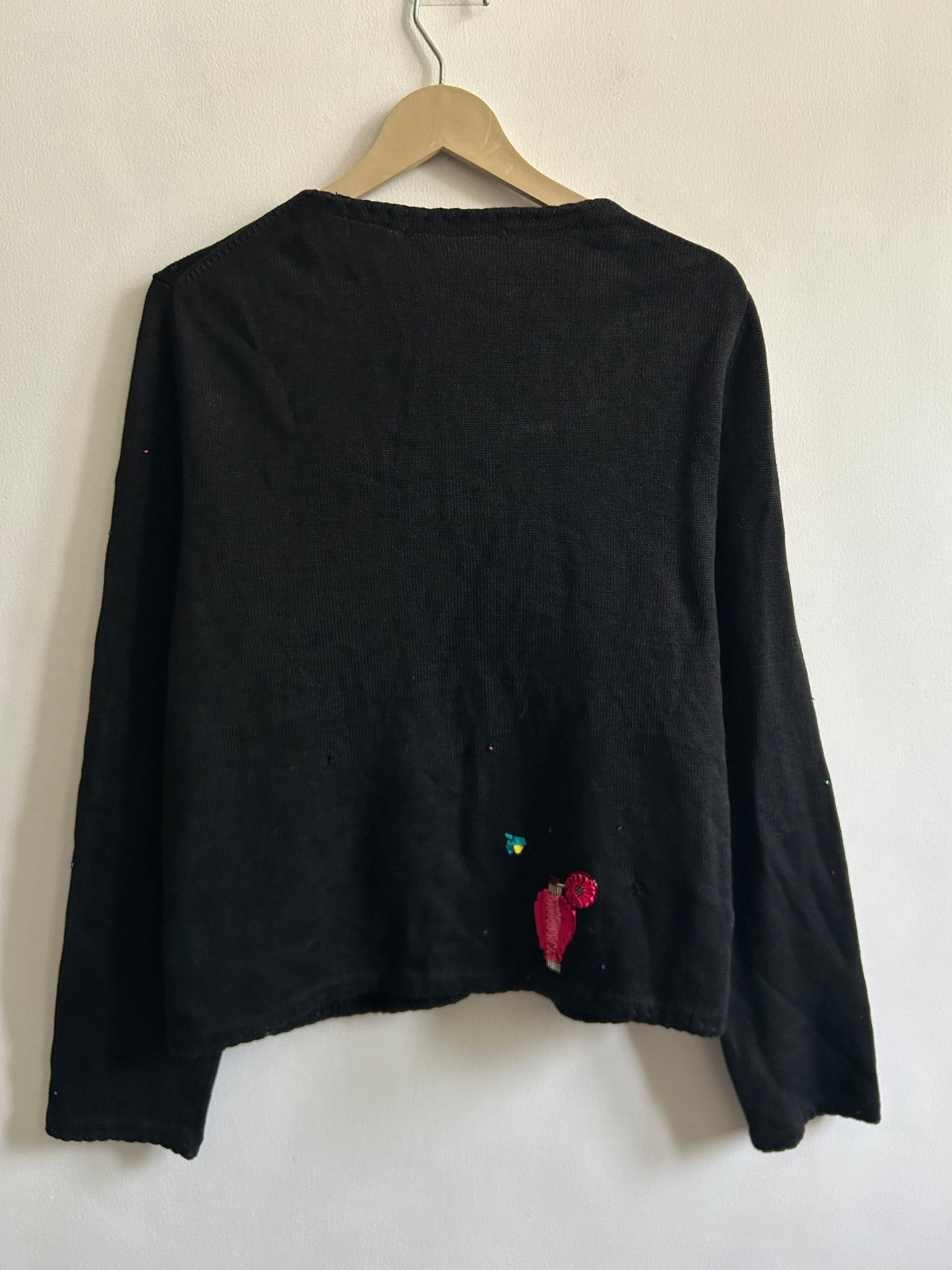 Vintage Perfume Bottle Beaded Black Cardigan
