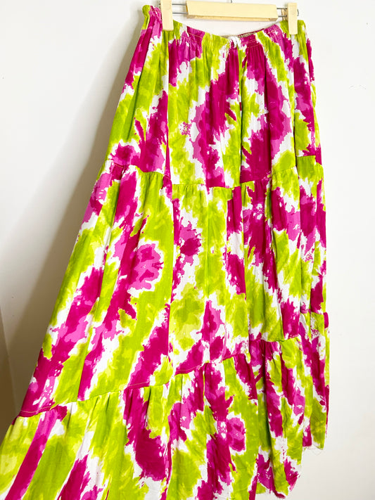 Pink-Green Tie Dye Print