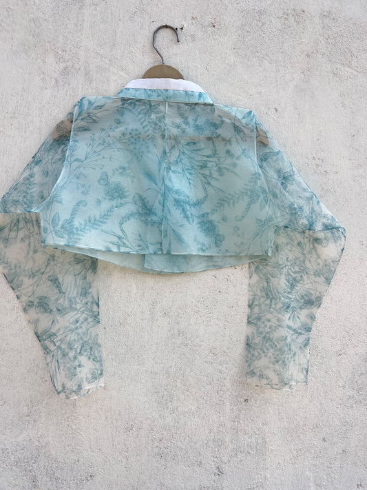 Organza Floral Hanbok Jacket: 36”