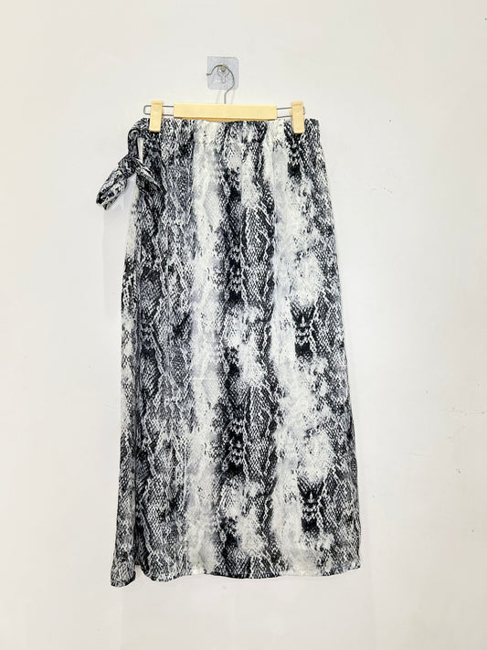 Wrap Snakeprint Skirt