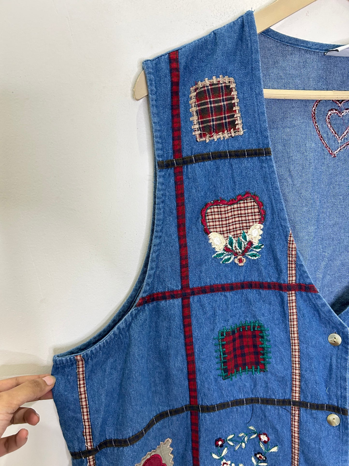 Denim Heart Vest