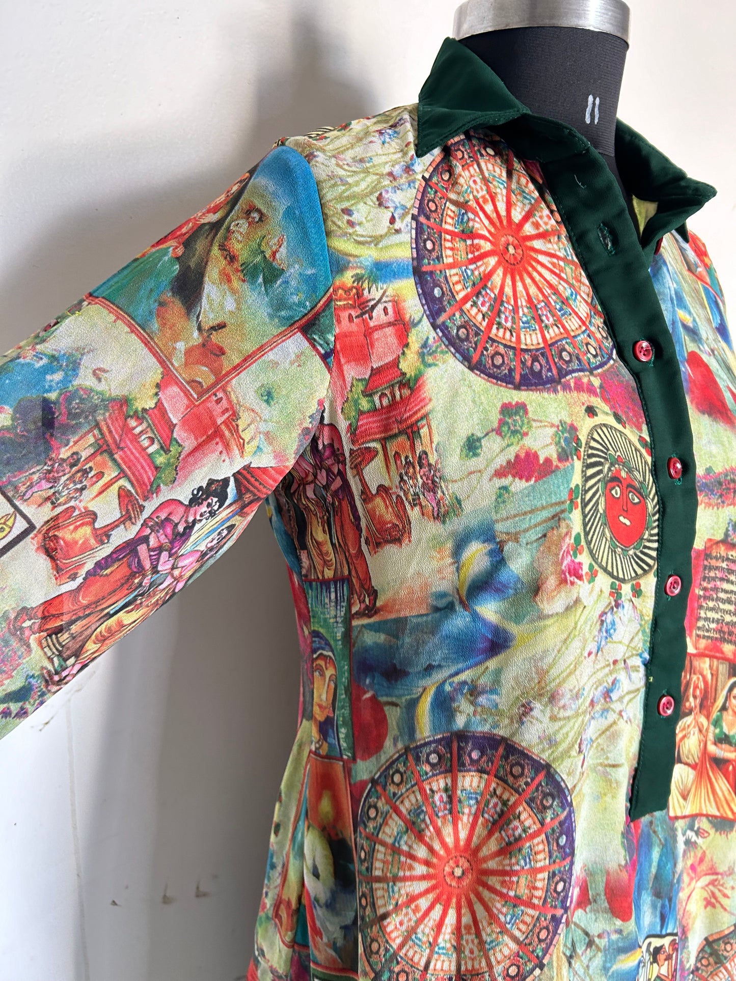 Abstract Village Print Kurta