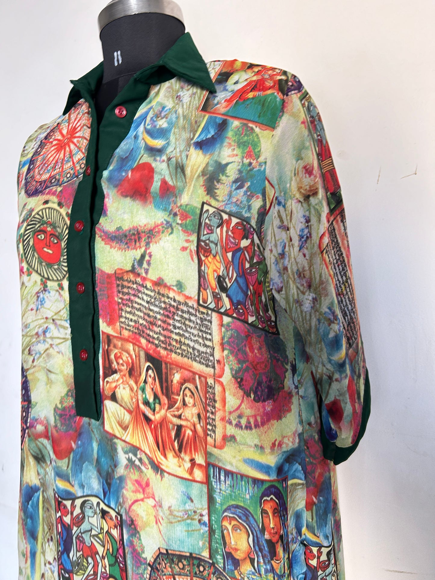 Abstract Village Print Kurta