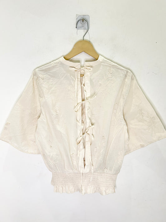 Floral Back Knot Top