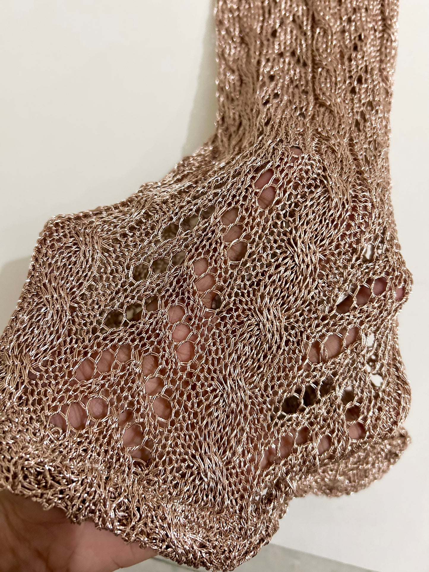 Sheer Golden Crochet Pants