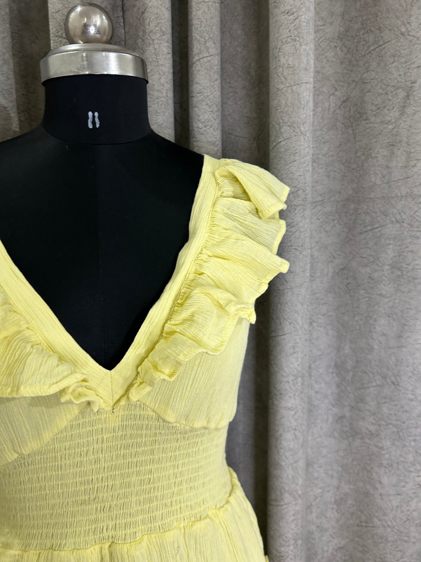 Shirred Ruffle Maxi Dress