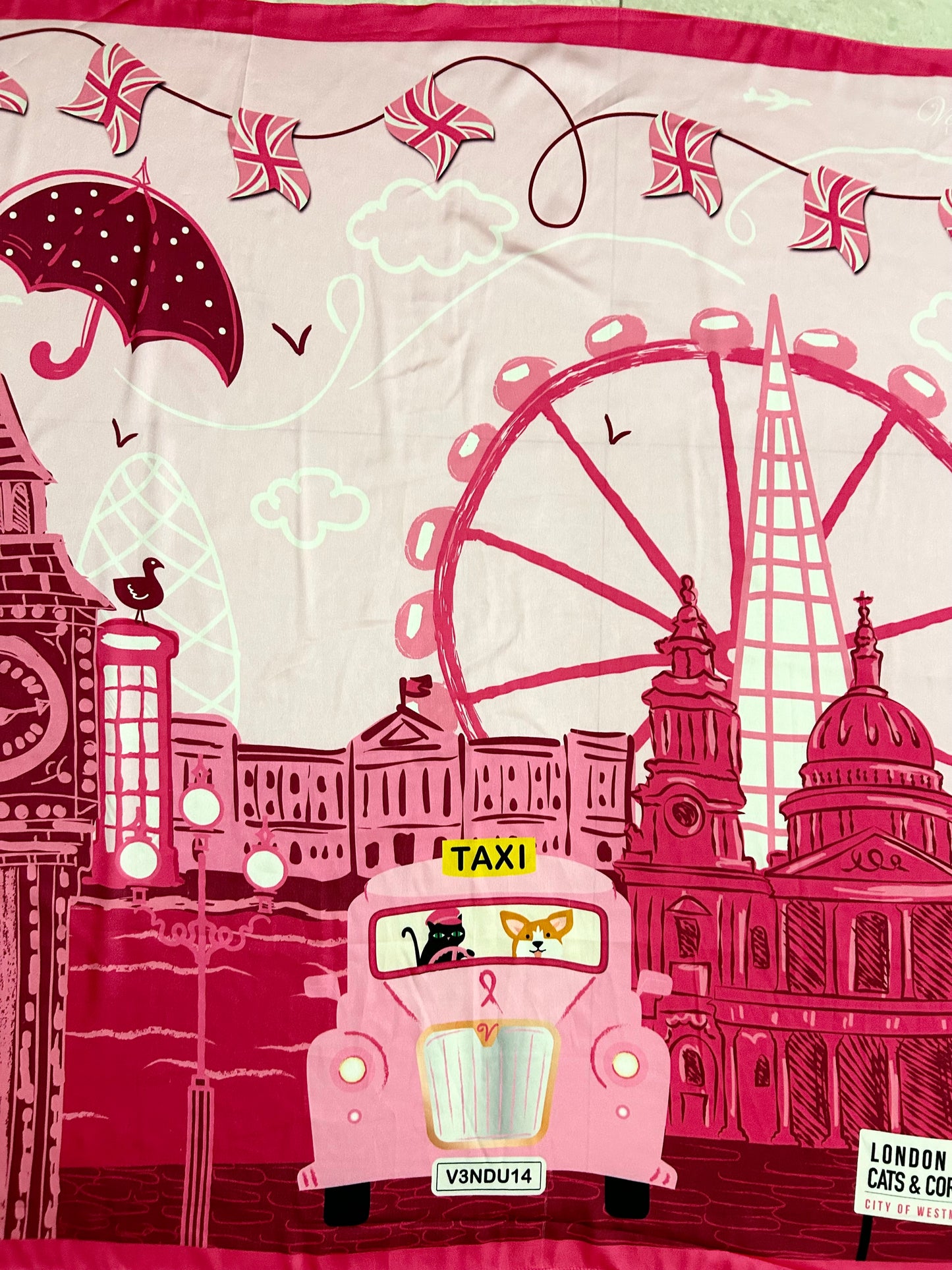 London Cats & Corgis Scarf 42”x 39”