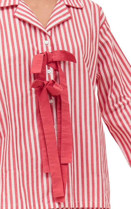 PLT Bow Stripped Shirt