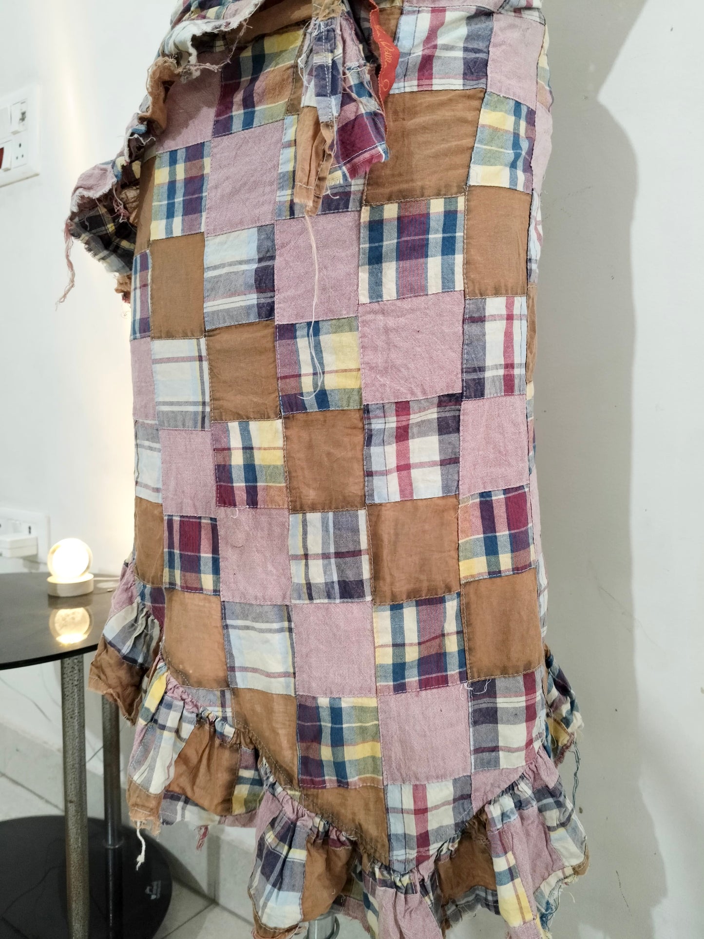 Patchwork Wrap Skirt: Waist- Till 34”