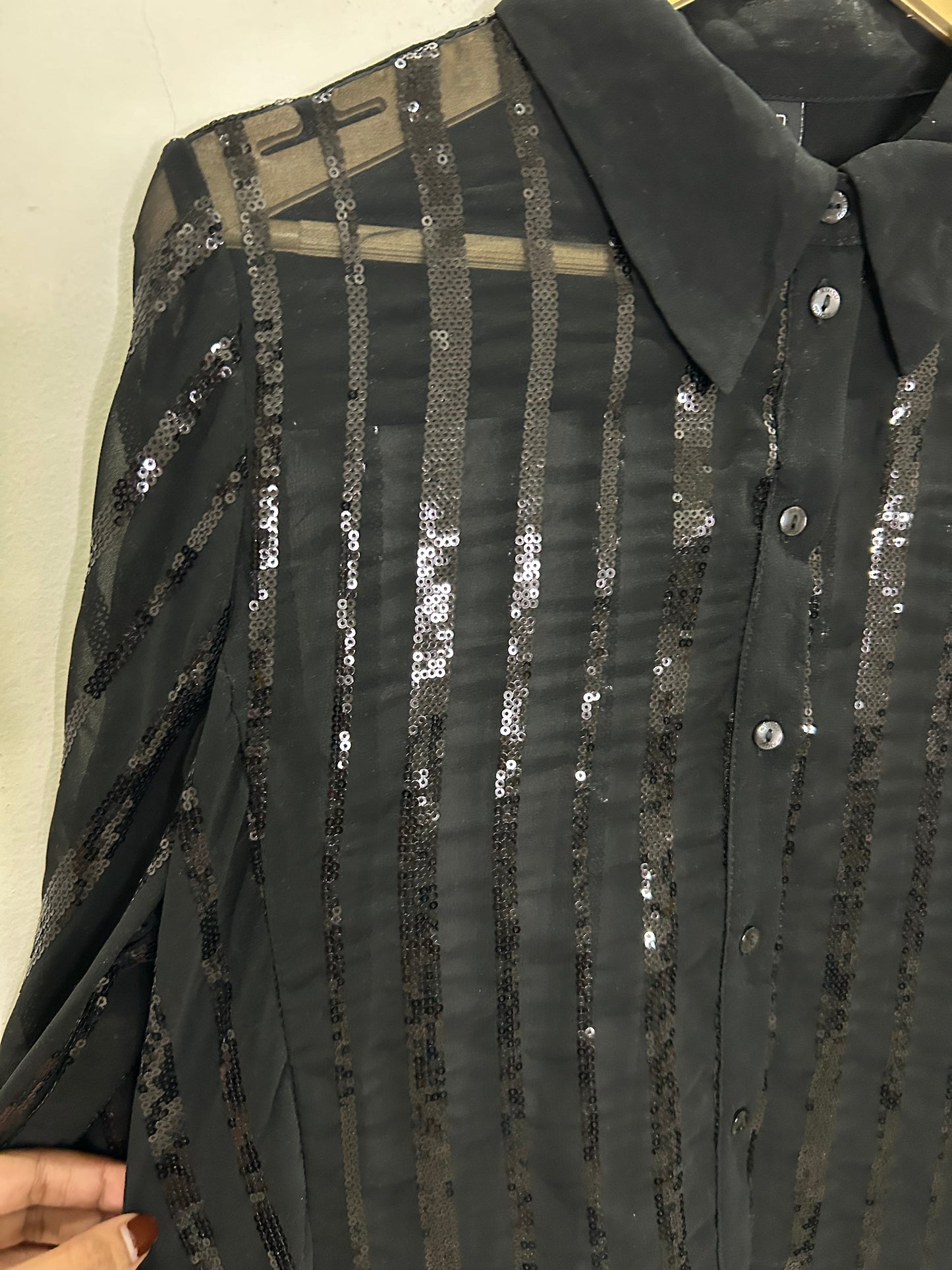 Black Embellished Shirt