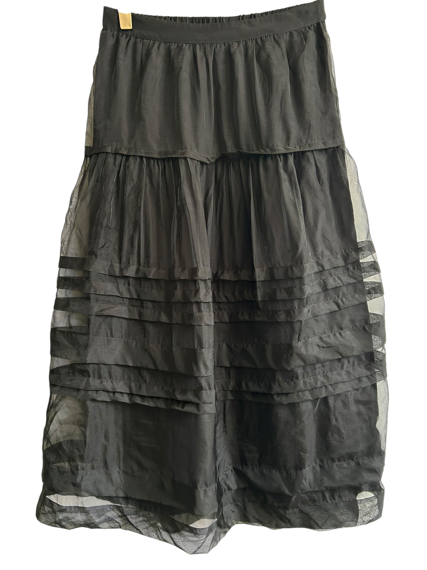 Black Mesh Skirt with Lining