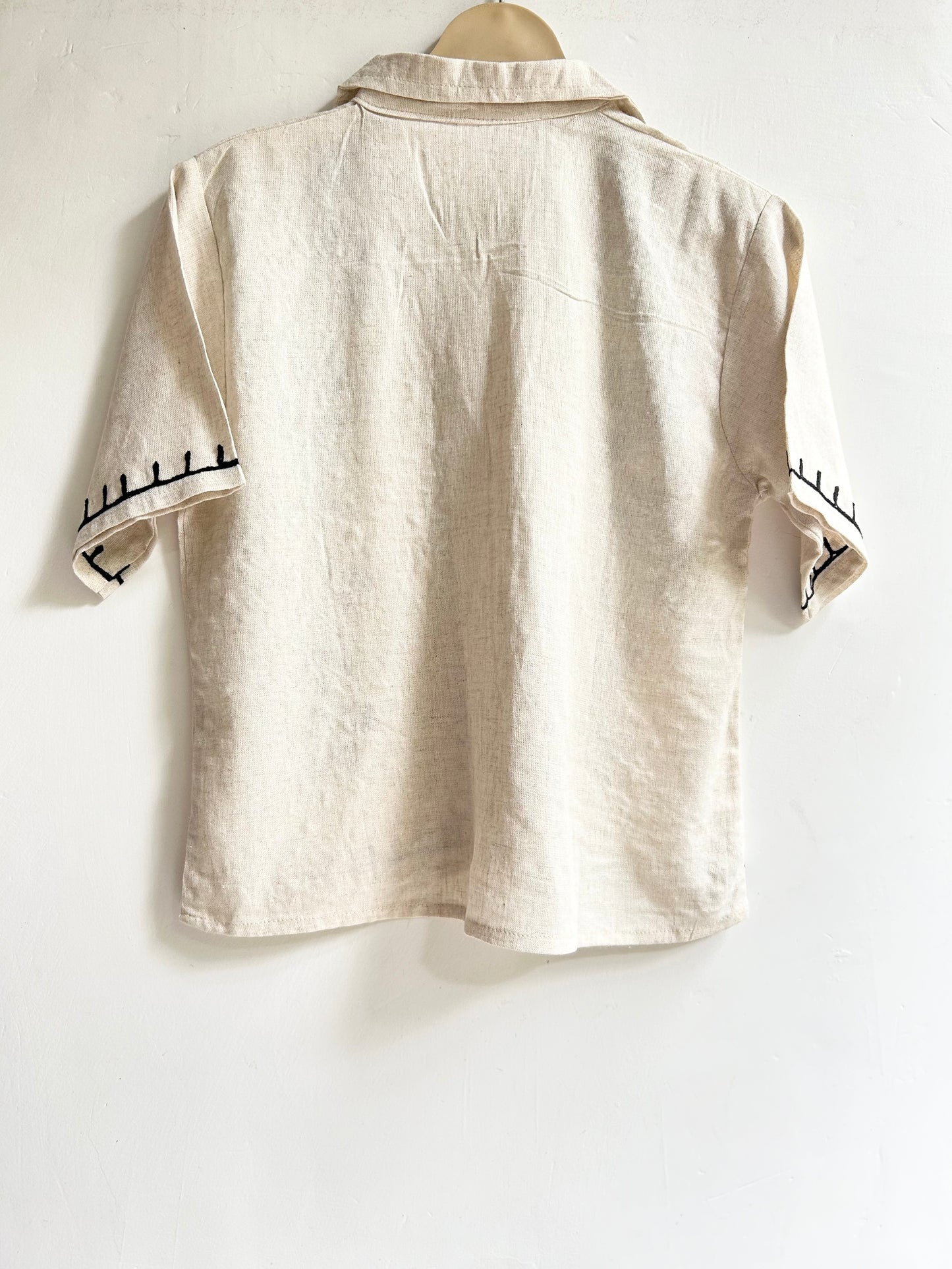 Cotton Embroidered Shirt: Chest-38”