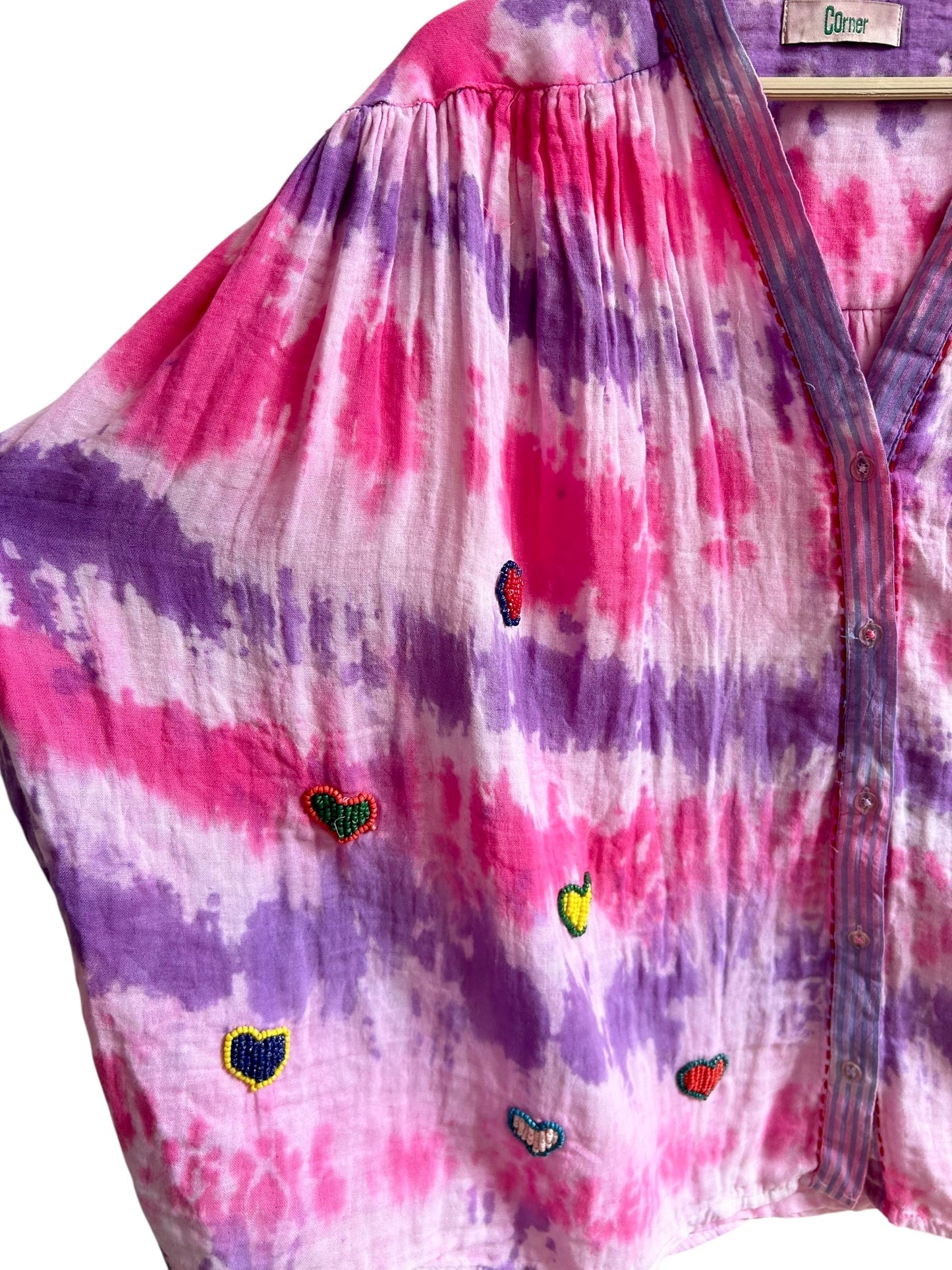 Tie & Dye Embroidered Top